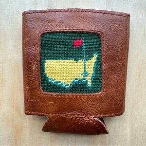 Masters Smathers & Branson Brown / Green Hand Stitched Needlepoint Koozie